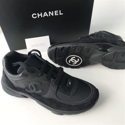 chanel runners black|black chanel sneakers women.